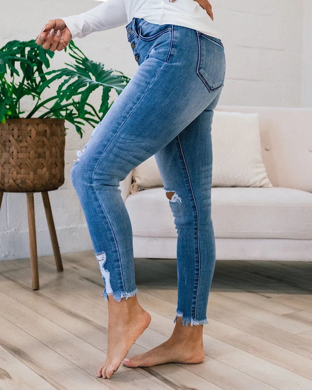 KanCan Maren Button Up Distressed Jeans FINAL SALE