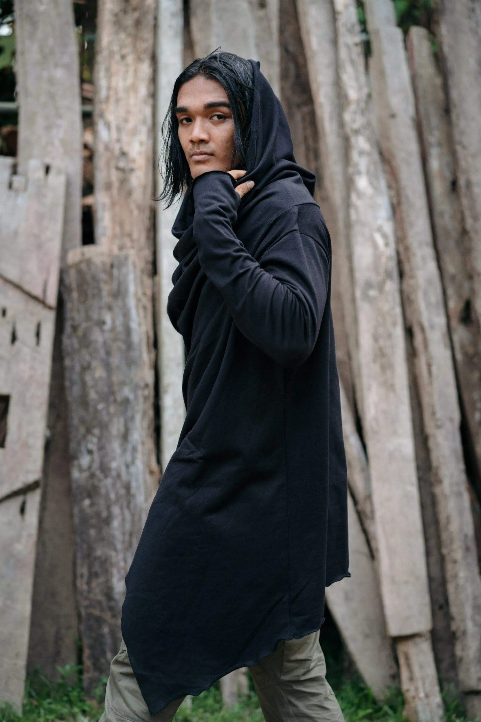 KENOBI Obsidian Black - Stylish Jedi Style Long-sleeve Hoodie