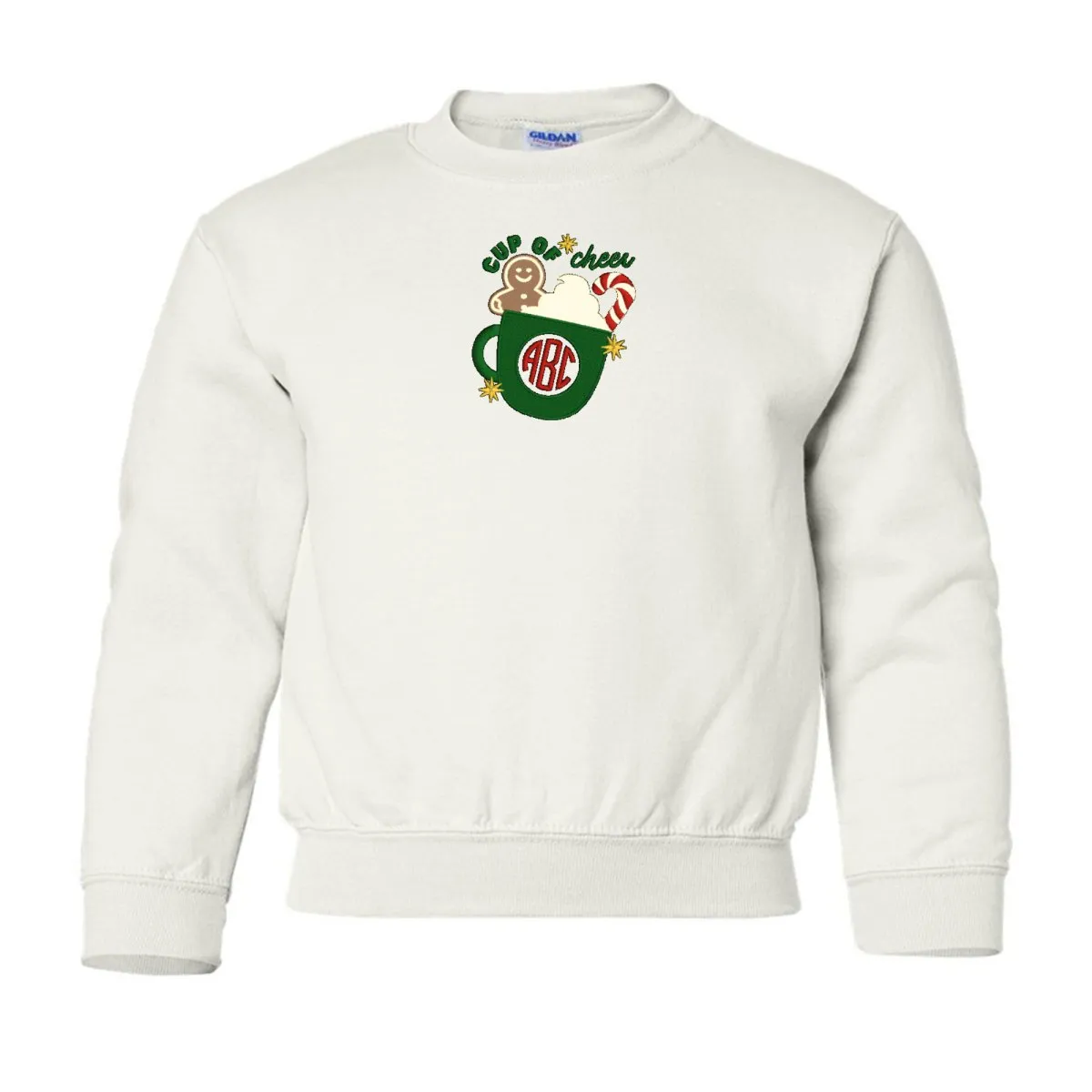 Kids Monogrammed 'Cup Of Cheer' Crewneck Sweatshirt