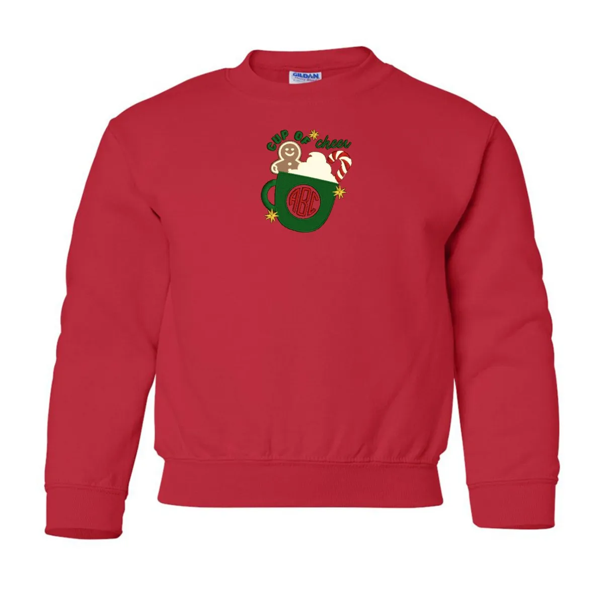 Kids Monogrammed 'Cup Of Cheer' Crewneck Sweatshirt