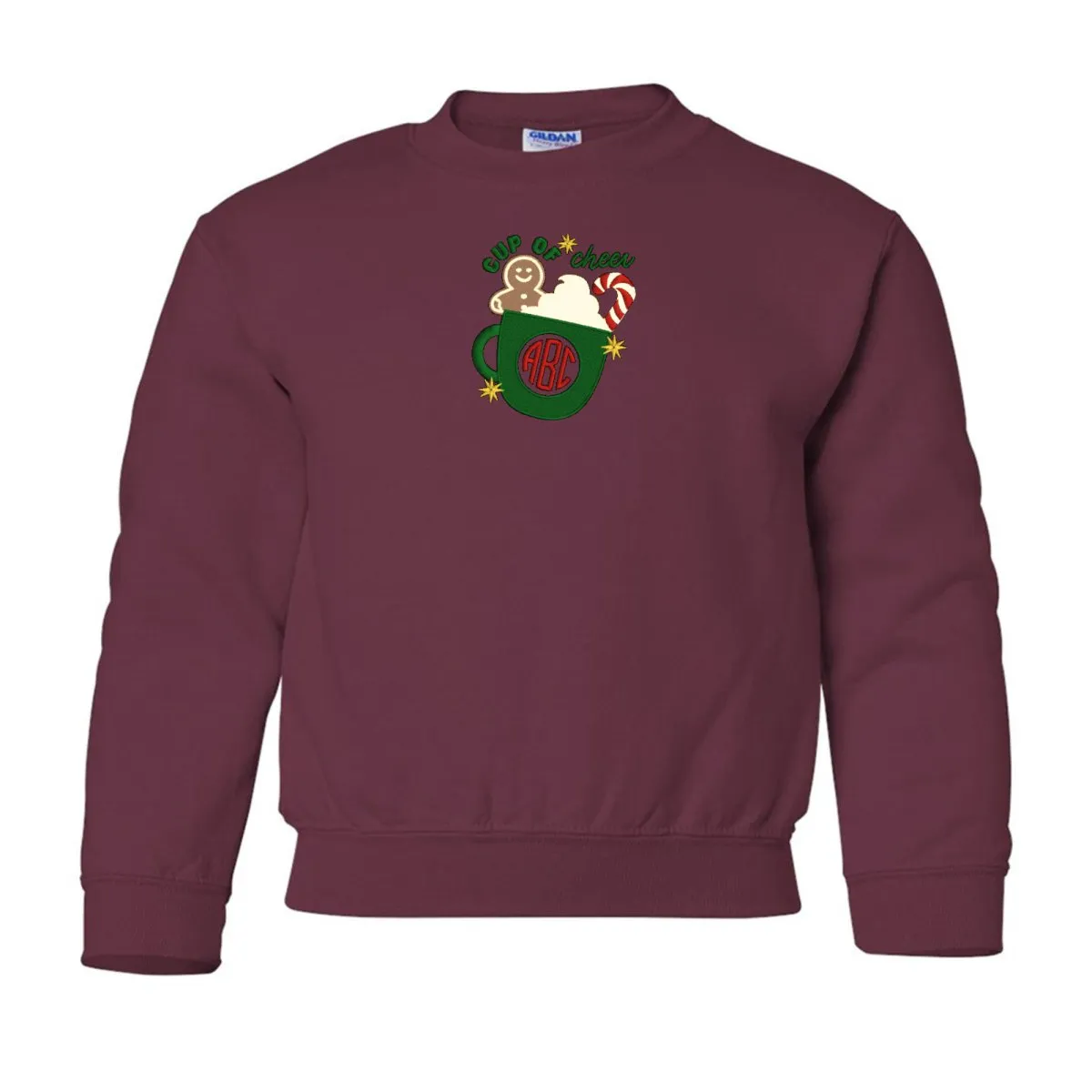 Kids Monogrammed 'Cup Of Cheer' Crewneck Sweatshirt