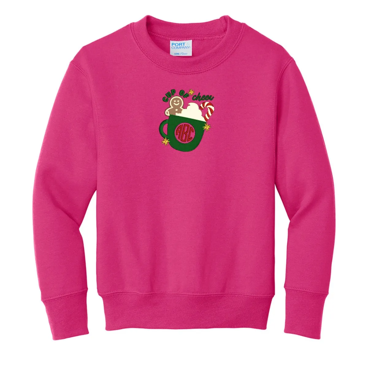 Kids Monogrammed 'Cup Of Cheer' Crewneck Sweatshirt