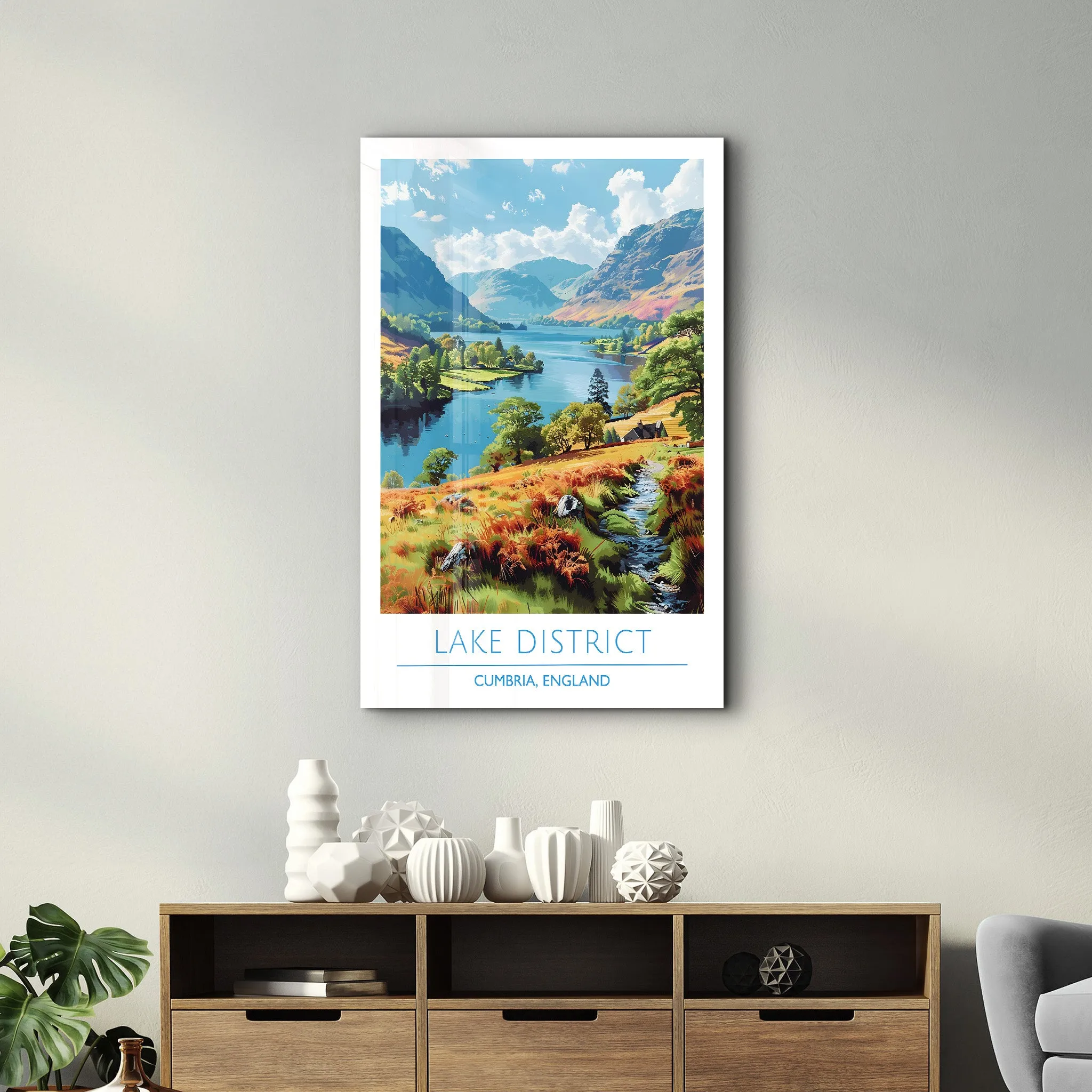 Lake District-Cumbria England-Travel Posters | Glass Wall Art