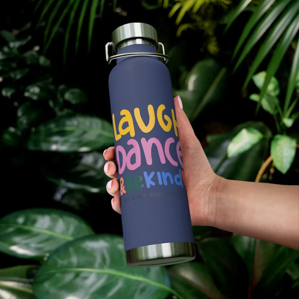 Laugh Dance Love Insulated Bottle-Navy