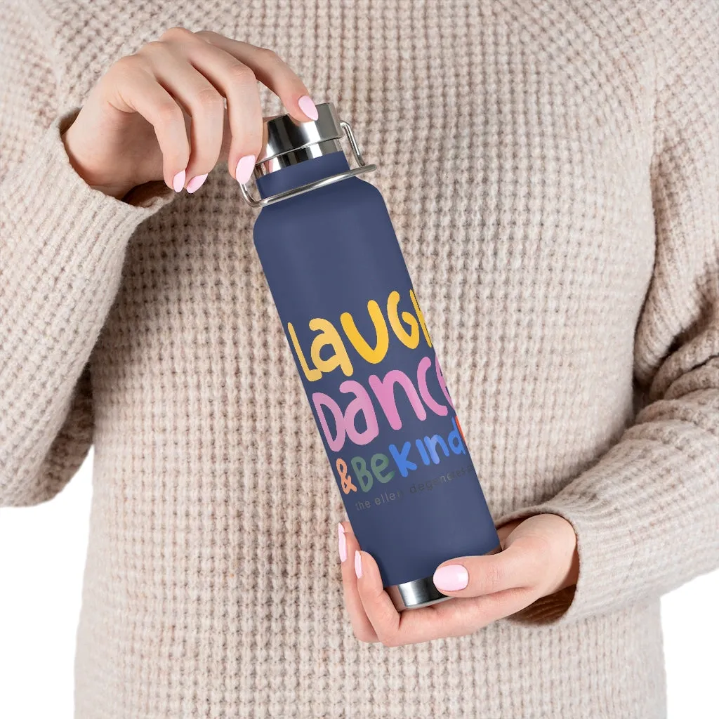 Laugh Dance Love Insulated Bottle-Navy