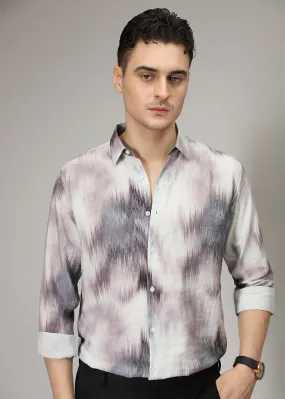 Lavender Line Brush Print Shirt