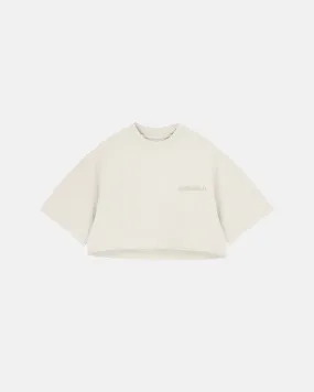 Line Logo Crop Top Cream