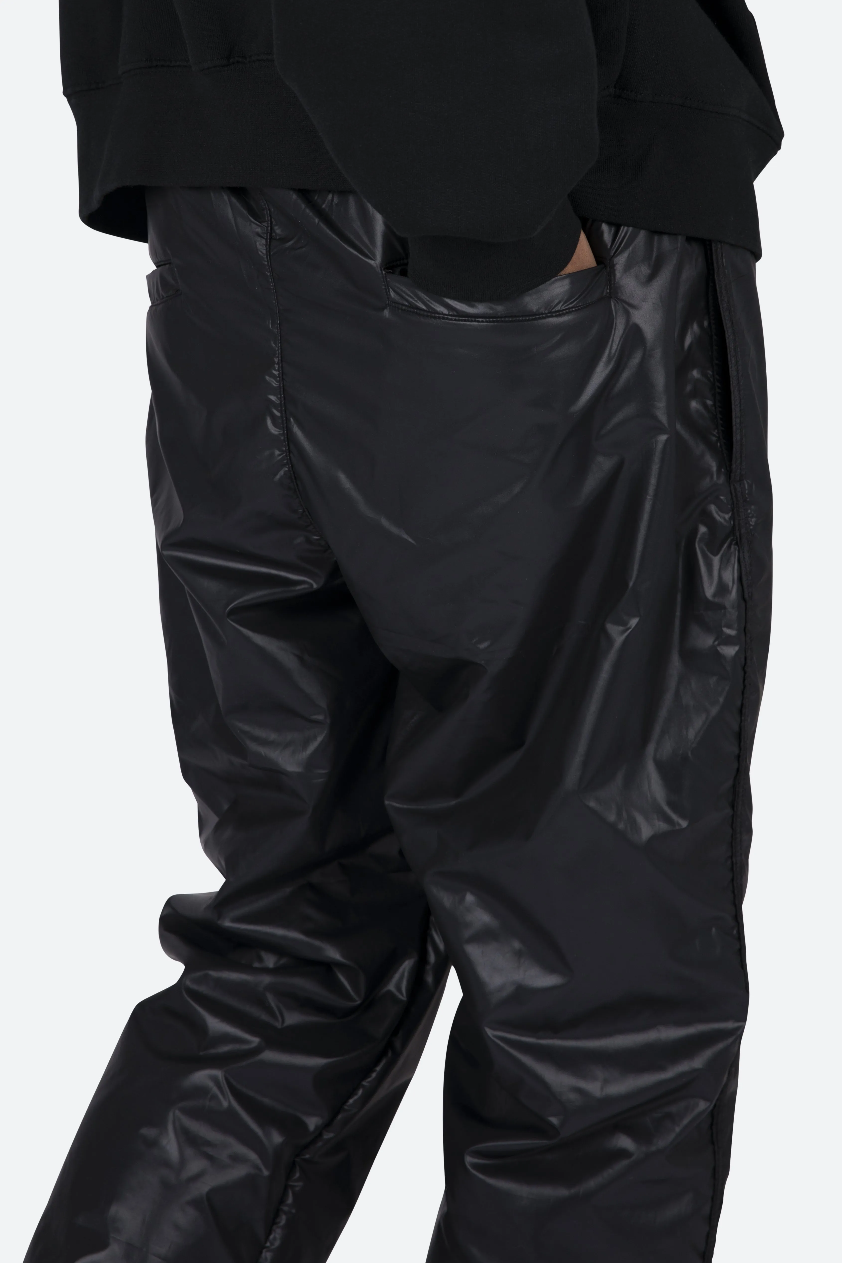 Lined Nylon Pants - Black