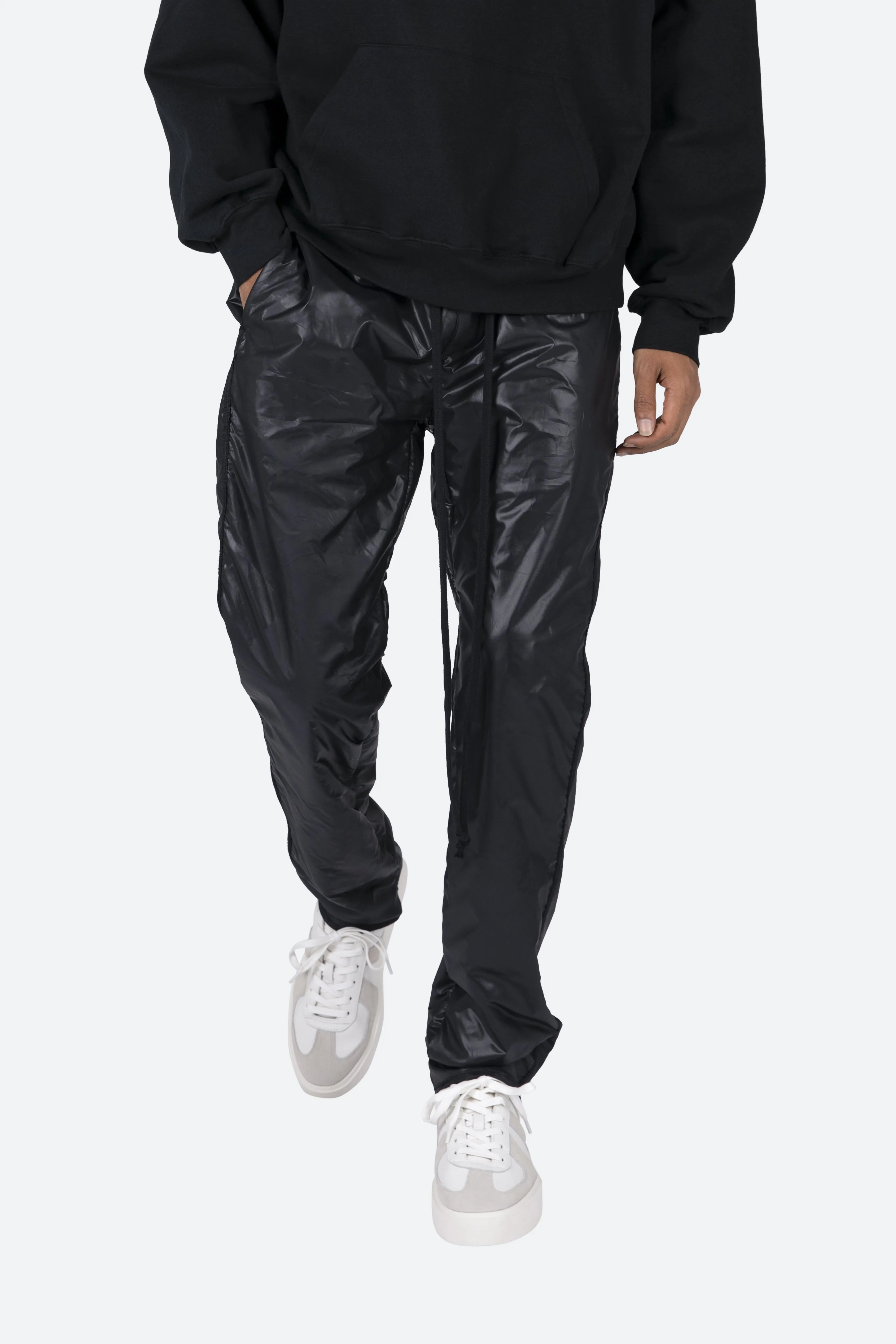 Lined Nylon Pants - Black