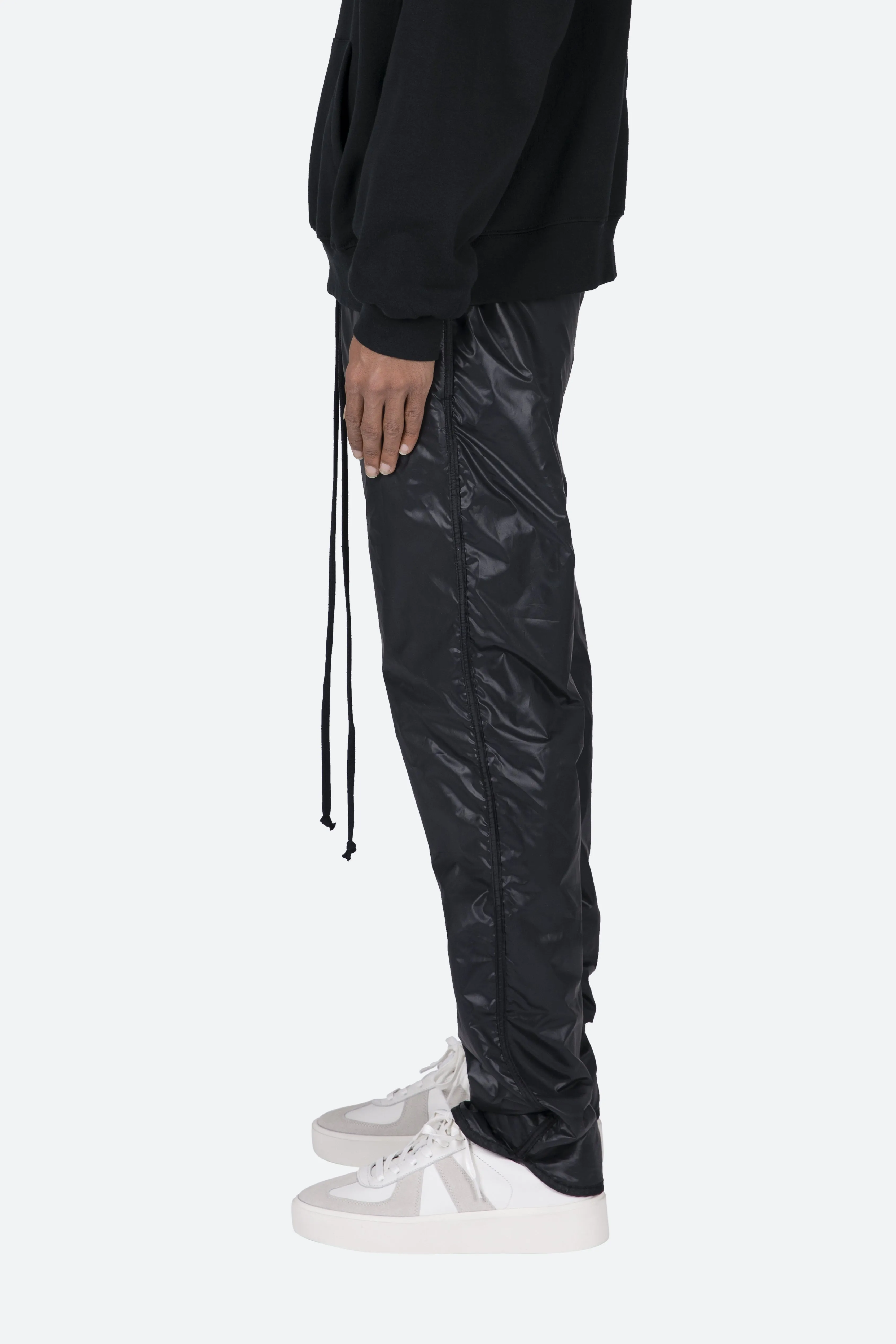 Lined Nylon Pants - Black