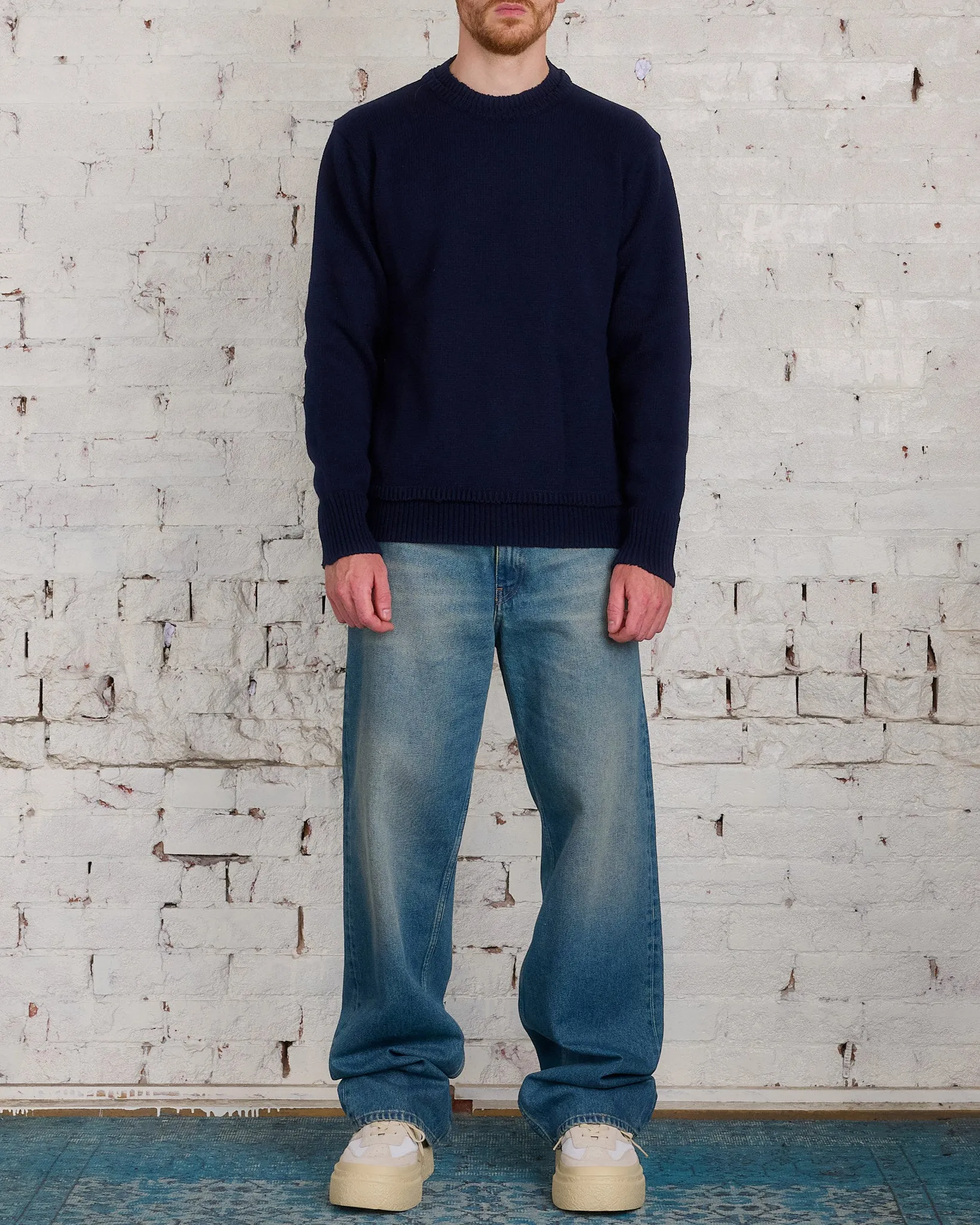 Maison Margiela Gauge 5 Shetland Sweater Navy