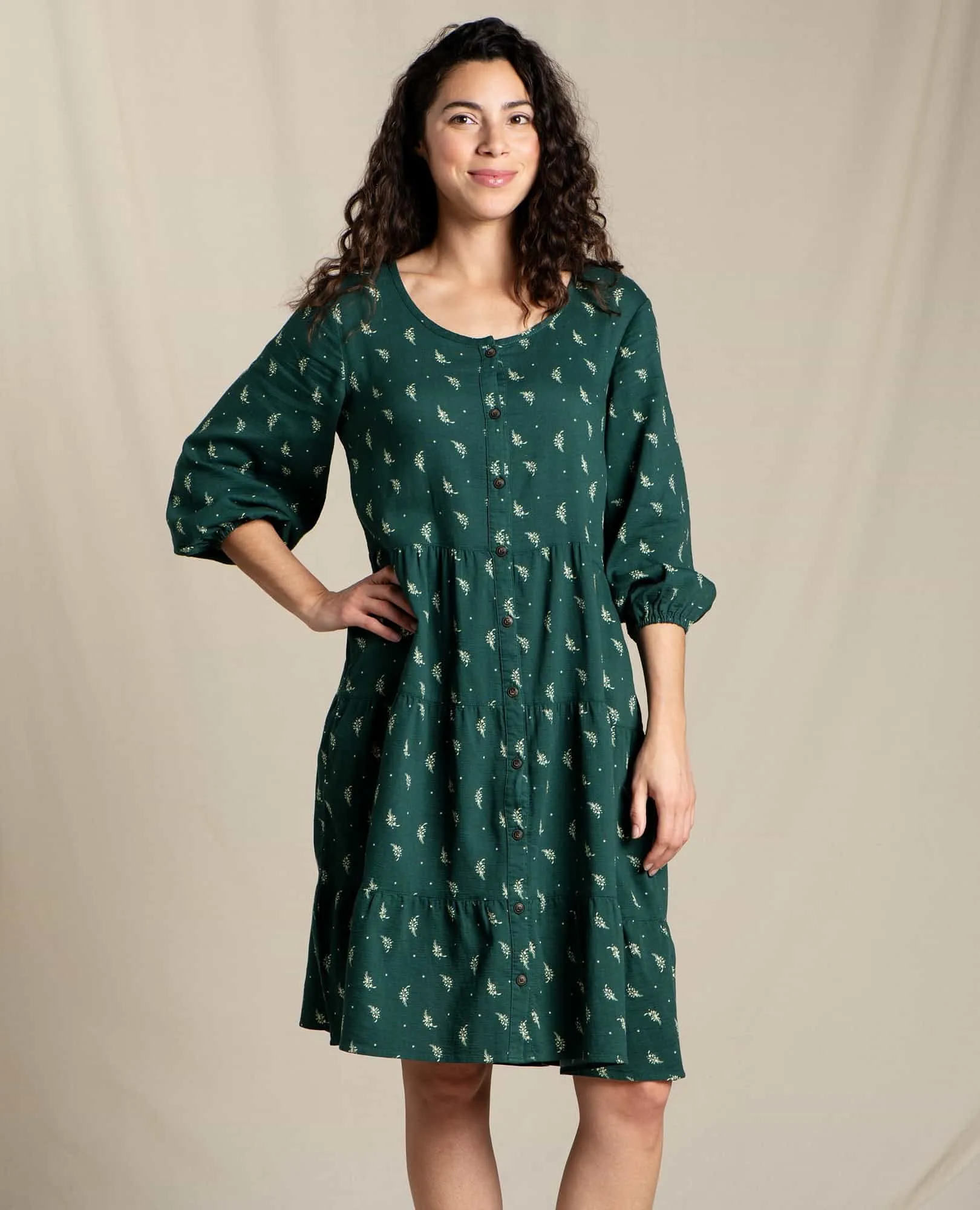 Manzana Tiered Long Sleeve Dress