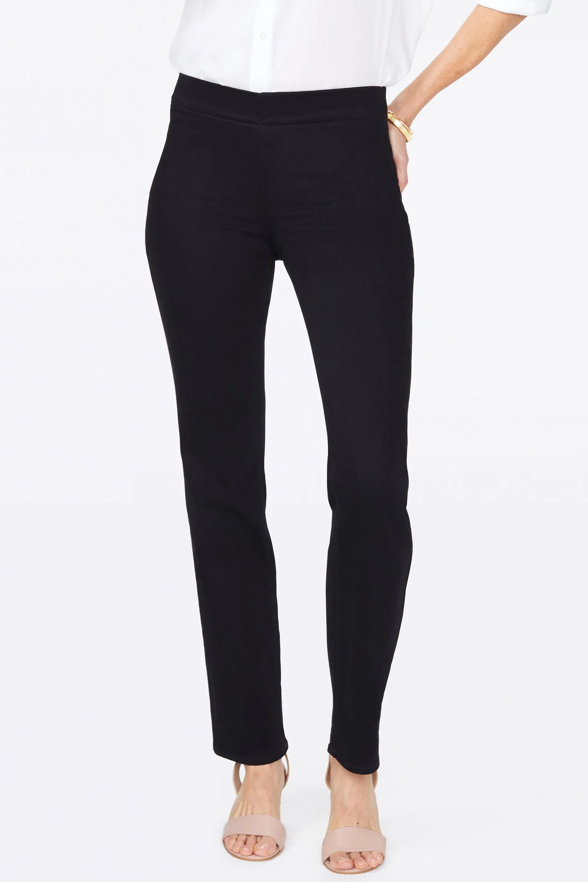 Marilyn Straight Pull-On Jeans - Black