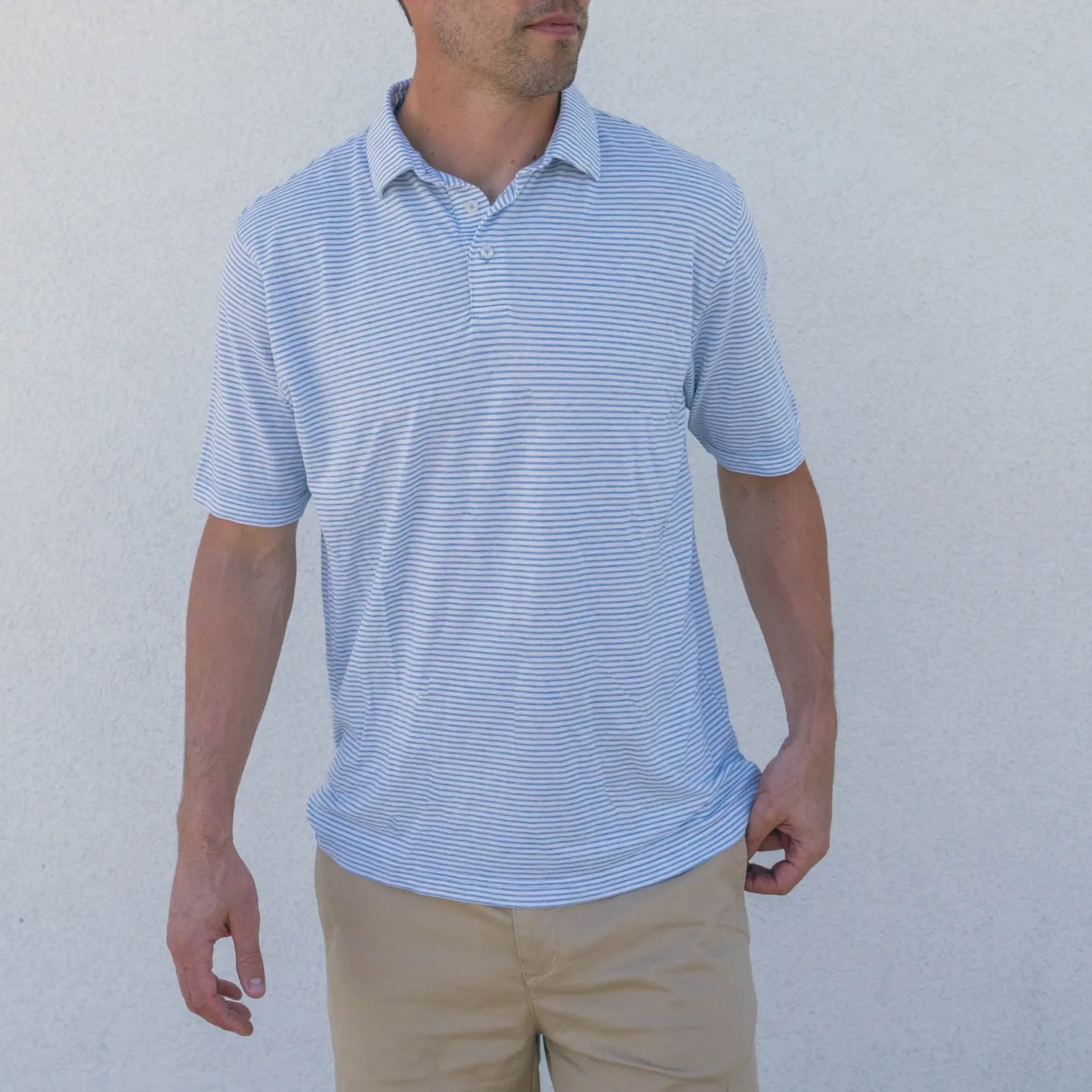 MarshLUX Mangrove Stripe Pique Polo