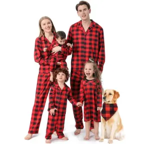 Matching Family Dog Pajamas Plaid Cotton