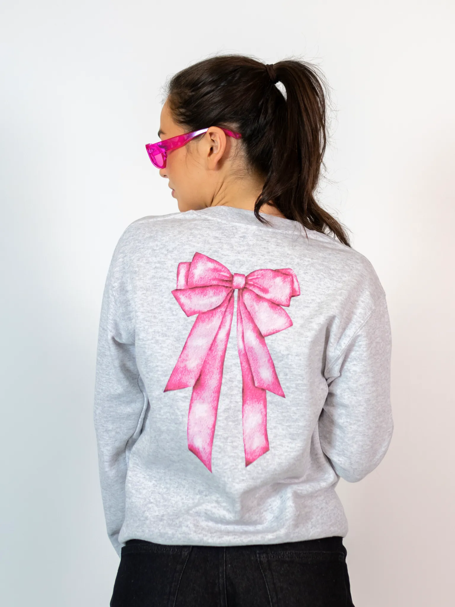 MEGA DOLLED UP (pink) SWEATSHIRT (rygprint) - GRÅ