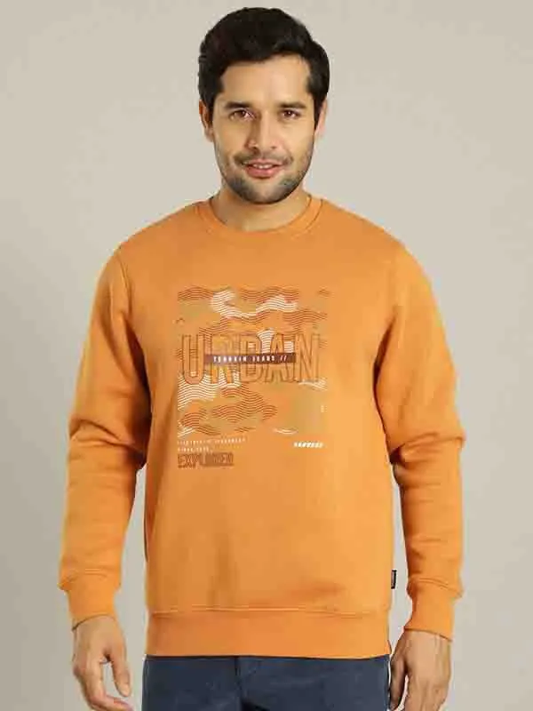 Men Graphic Full Sleeve Crew Neck Sweatshirt