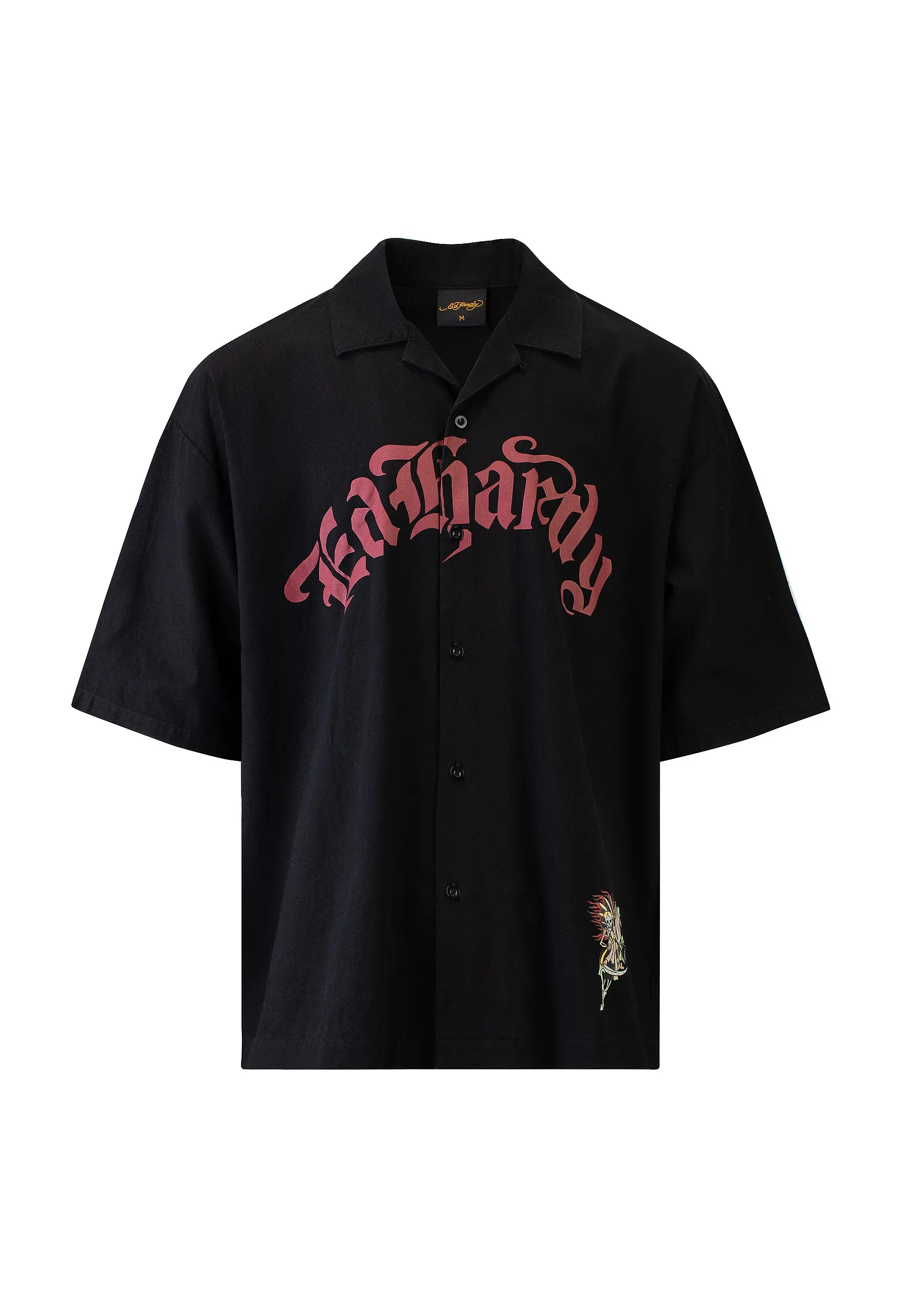 Mens Death Fighter Camp Short Sleeve Shirt - Black