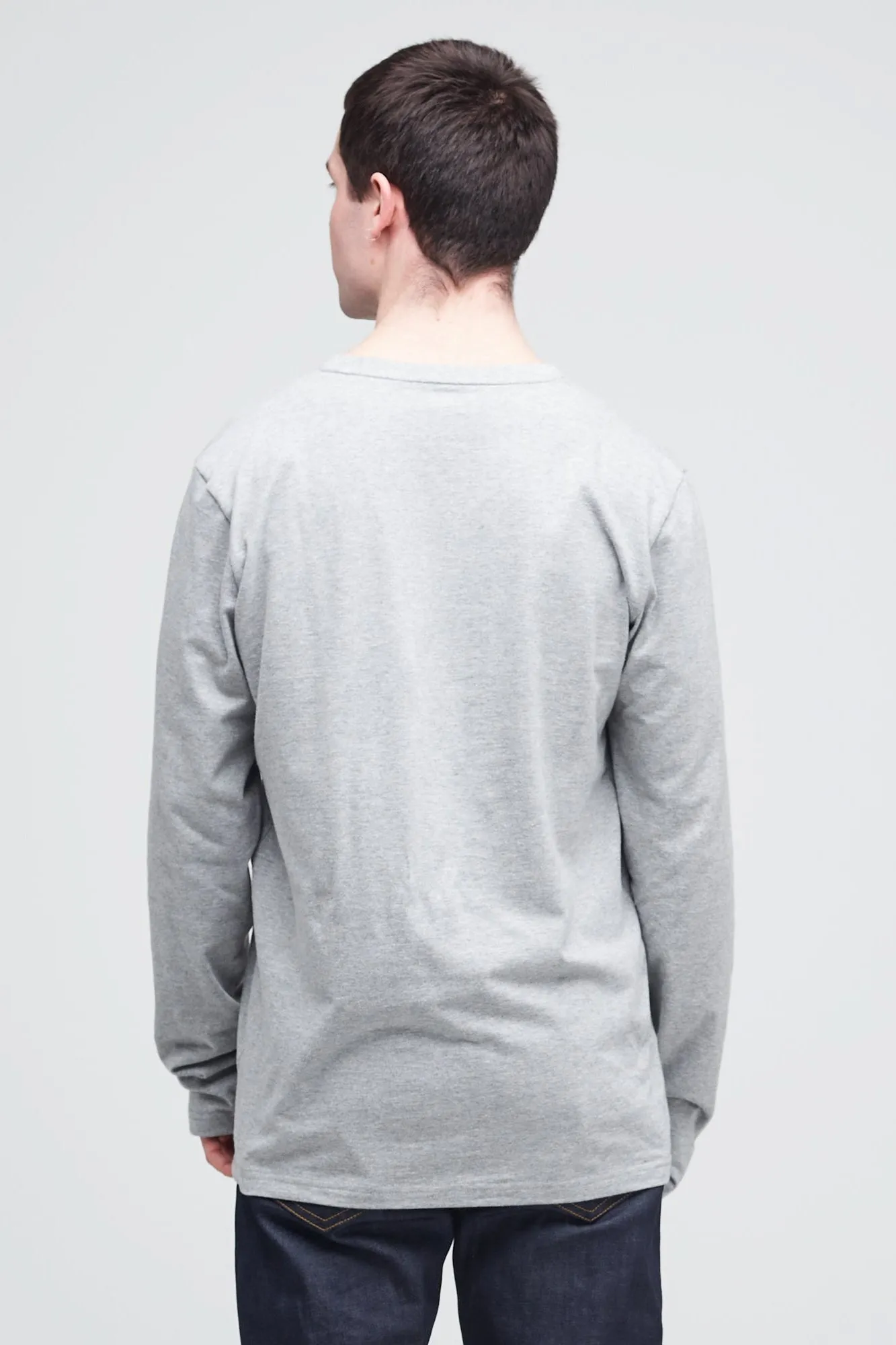 Men's Long Sleeve T Shirt - Grey Marl