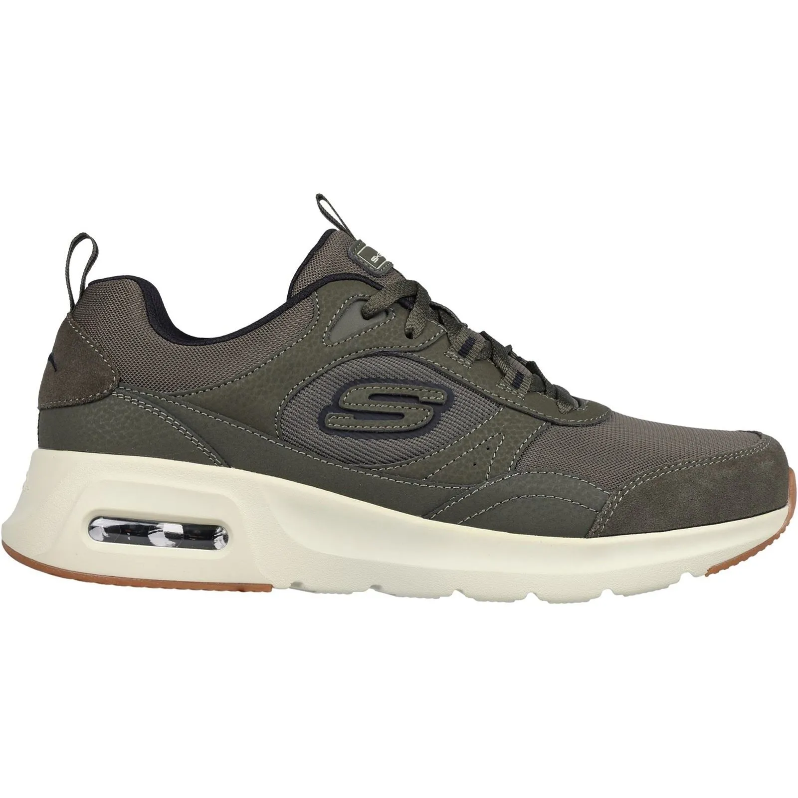 Men's Wide Fit Skechers 232646 Skech Air Court Homegrown Trainers - Olive