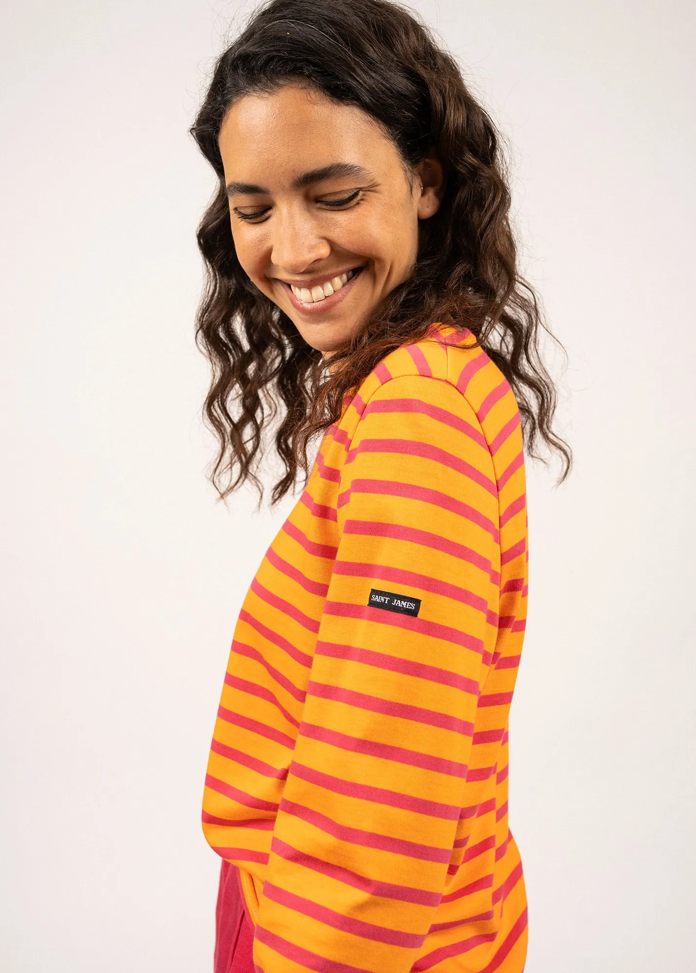 Minquidame striped sailor shirt - regular fit, in light cotton (TANGERINE/DRAGON)