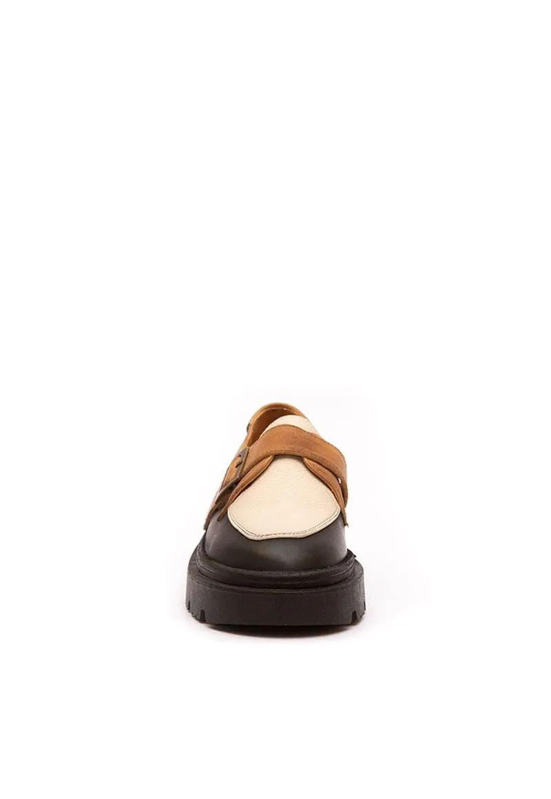 Mocasin Mujer / Eloisa Negro Camel