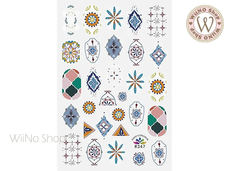 Moroccan Pattern Adhesive Nail Art Sticker - 1 pc (R347)