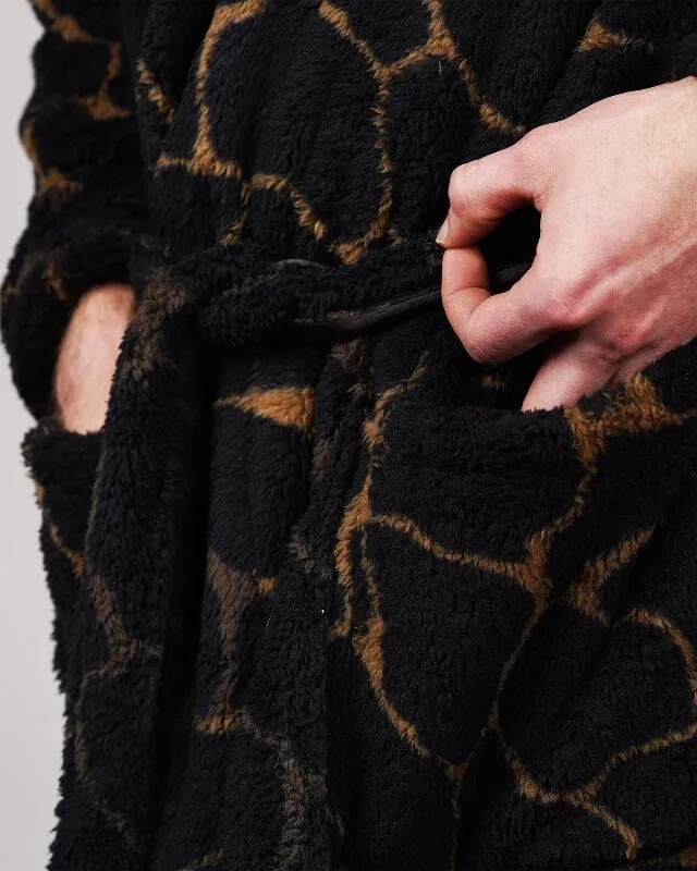 MTHD x TDQ Sherpa Fleece Robe Black Jag