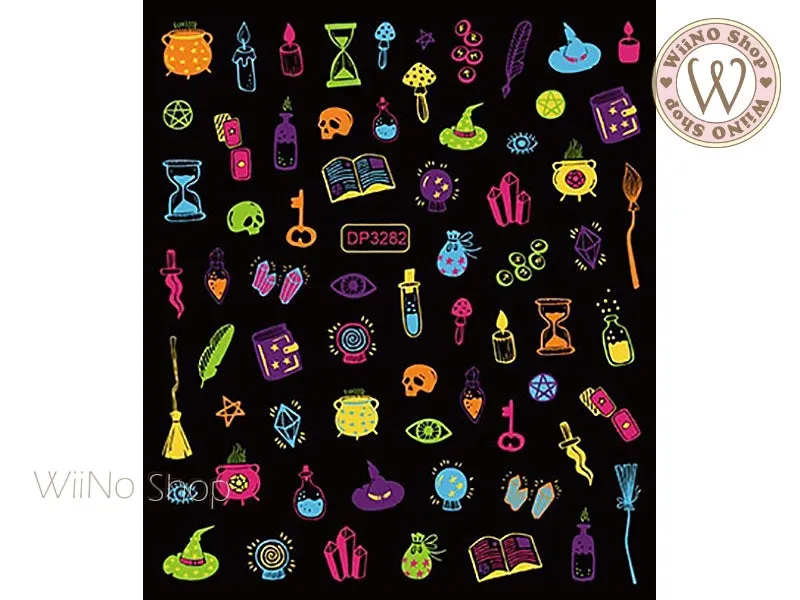 Neon Halloween Adhesive Nail Art Sticker - 1 pc (DP3282)