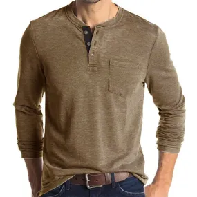 New Autumn And Winter Men's Long Sleeved T-Shirt Solid Color Base Shirt