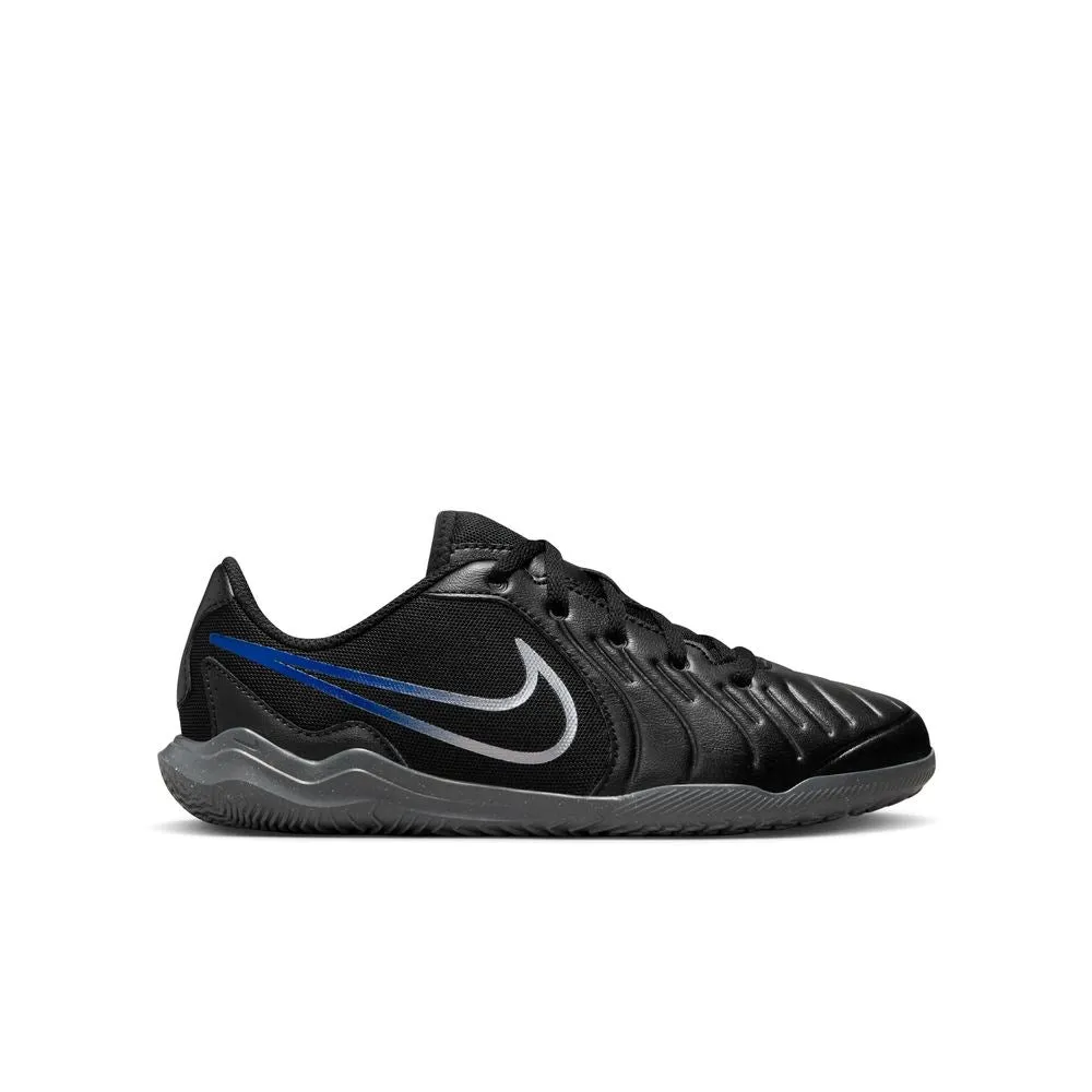 Nike Tiempo Legend 10 Club IN Jnr Football Shoes (Black/Chrome/Hyper Royal)