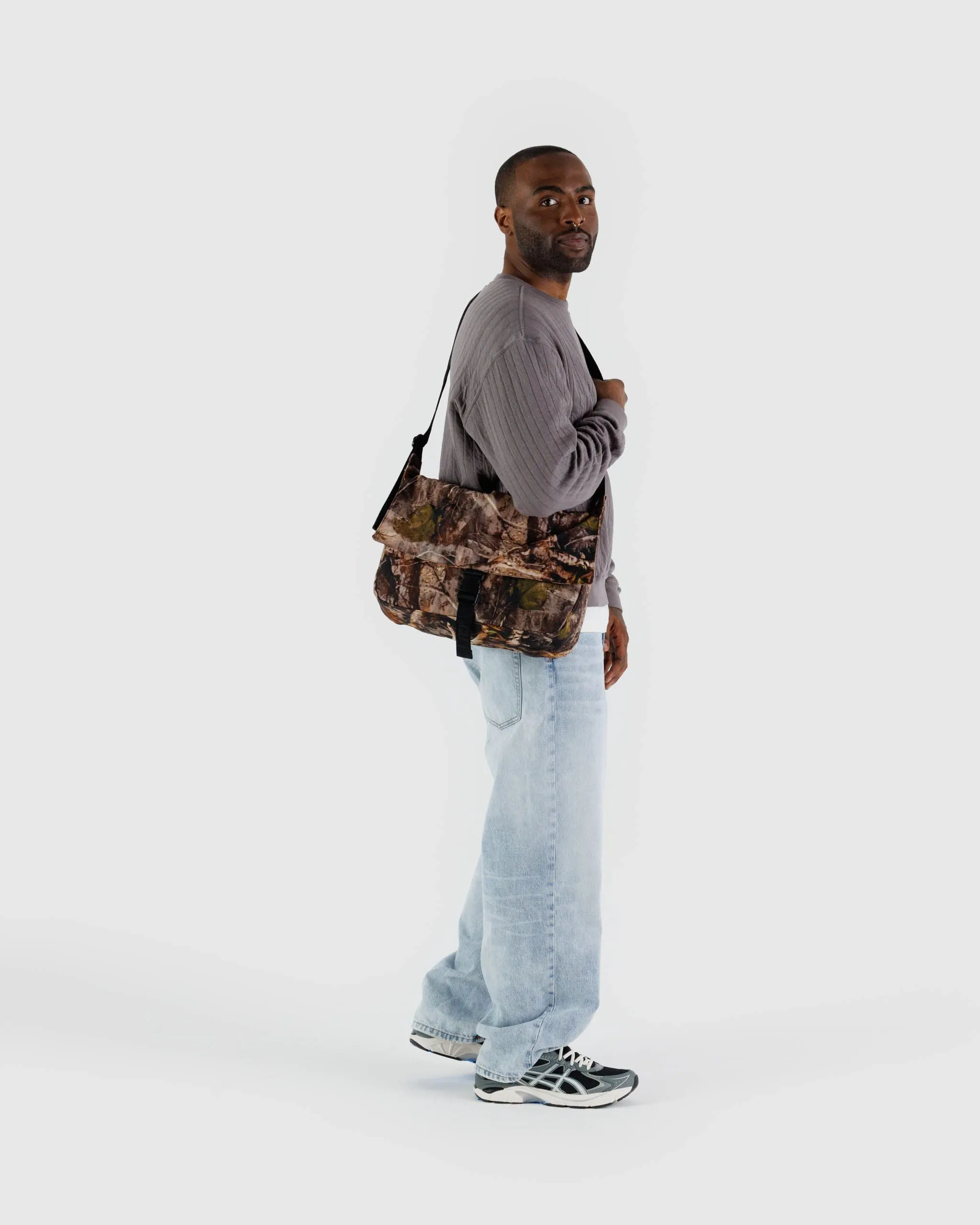 Nylon Messenger Bag - Photo Forest