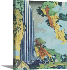 Ono Waterfall at Kisokaido | Katsushika Hokusai Masters Classic Art in Gallery Wrapped Canvas | Various Sizes