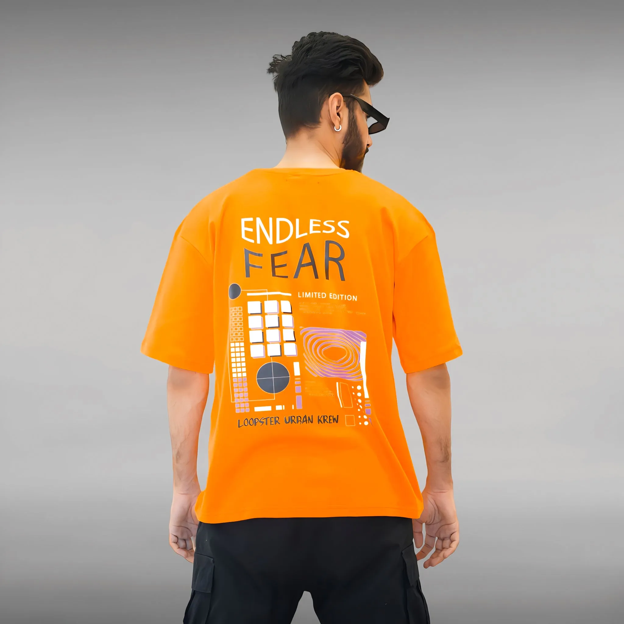 Orange Endless Fear Relaxed Fit Unisex T-shirt