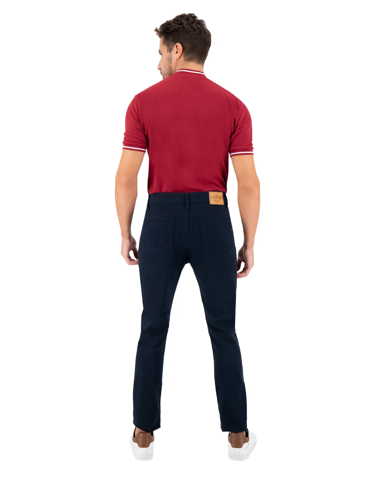 Pantalón de Gabardina Jean Cut Slim Fit - Azul Marino