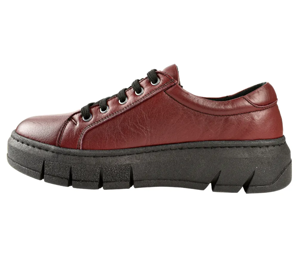 Pantofi sport, dama, ANNA VIOTTI, 912-18 bordo, piele naturala