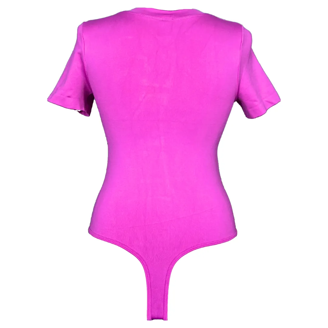 Pink Seamless Short Sleeve Bodysuit