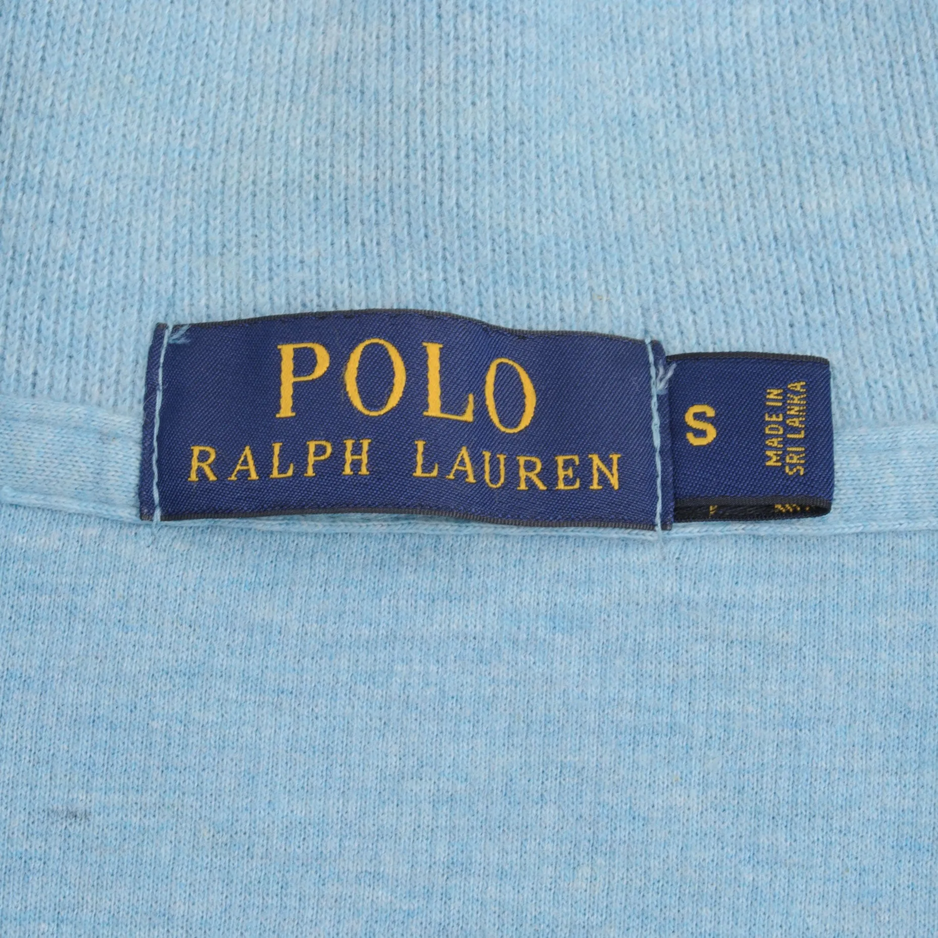 POLO RALPH LAUREN LIGHT BLUE QUARTER 1/4 ZIP SWEATER SIZE SMALL