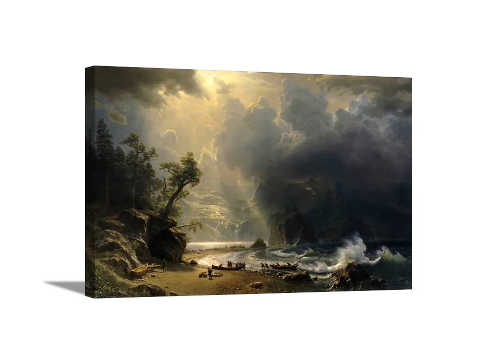 Puged Sound of the Pacific Coast | Albert Bierstadt Masters Classic Art in Gallery Wrapped Canvas | Various Sizes