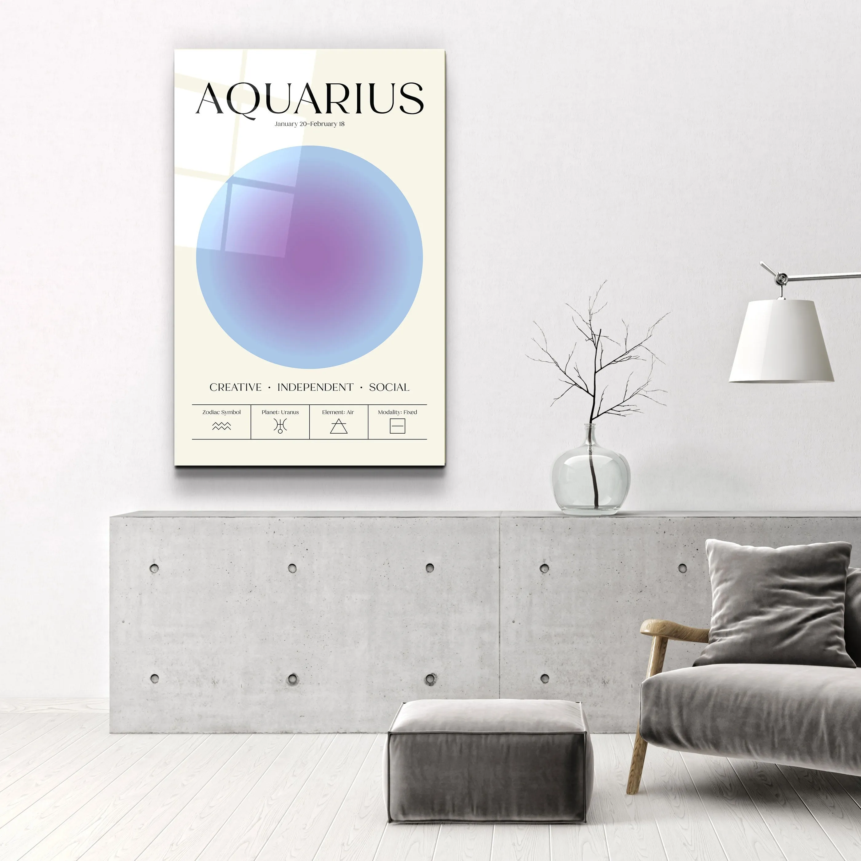 ."Aura Collection". Zodiac Glass Wall Art