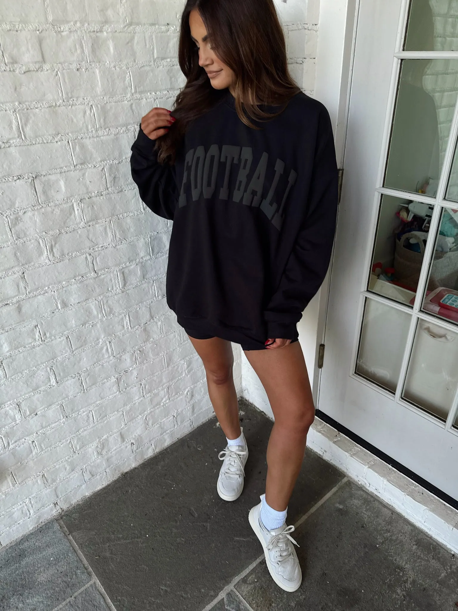 "Football" Sweatshirt-Black