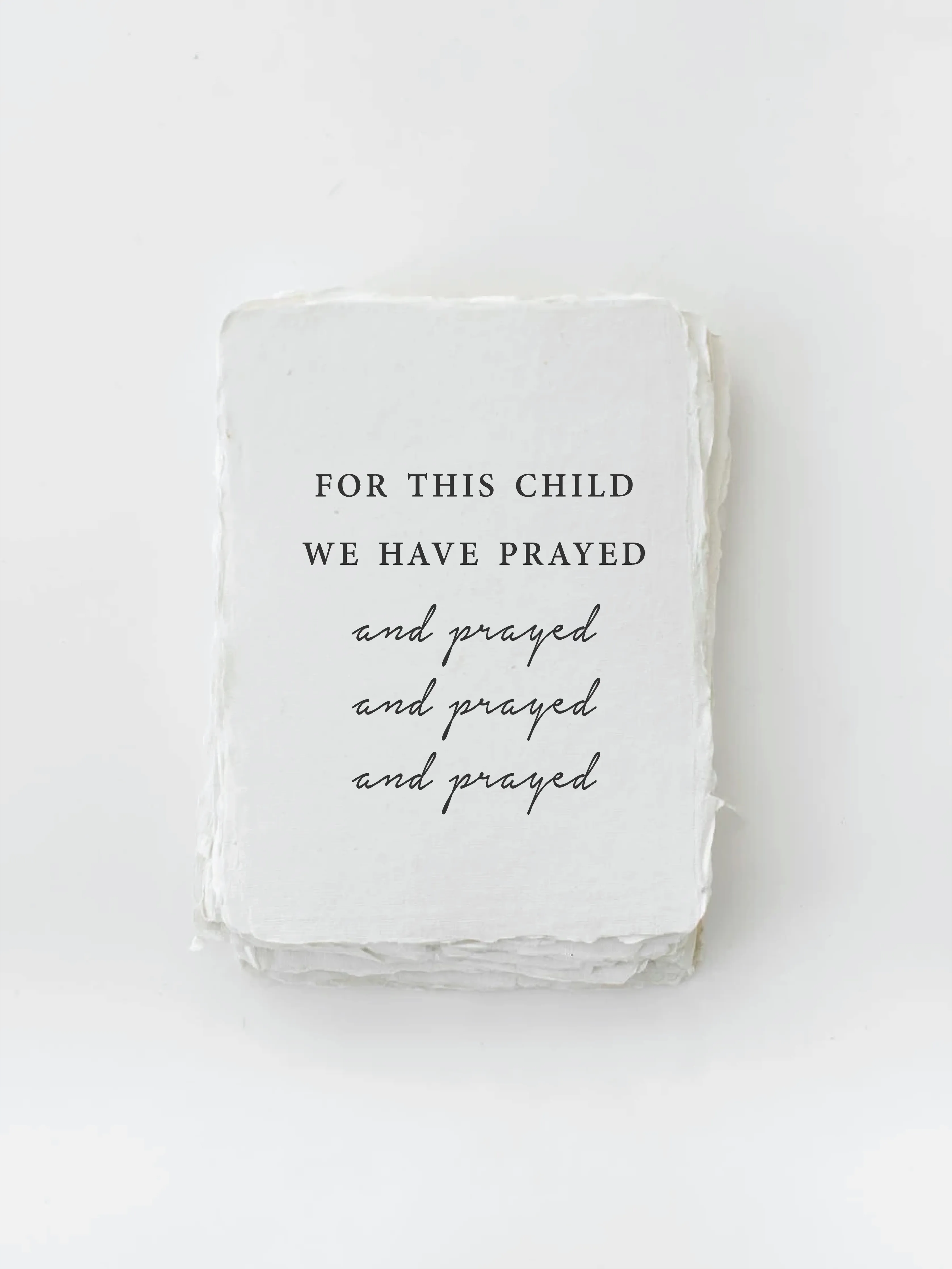 "For this child we have prayed" Baby/Religous Card