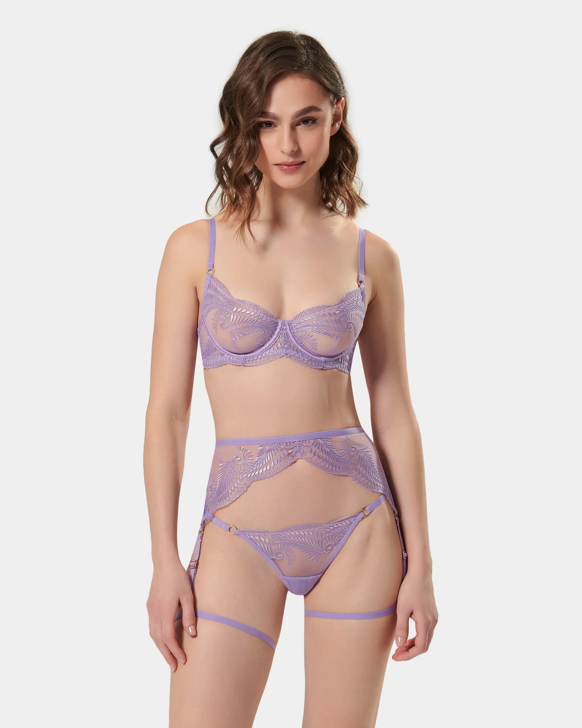 Rafaela Thigh Harness Purple Rose