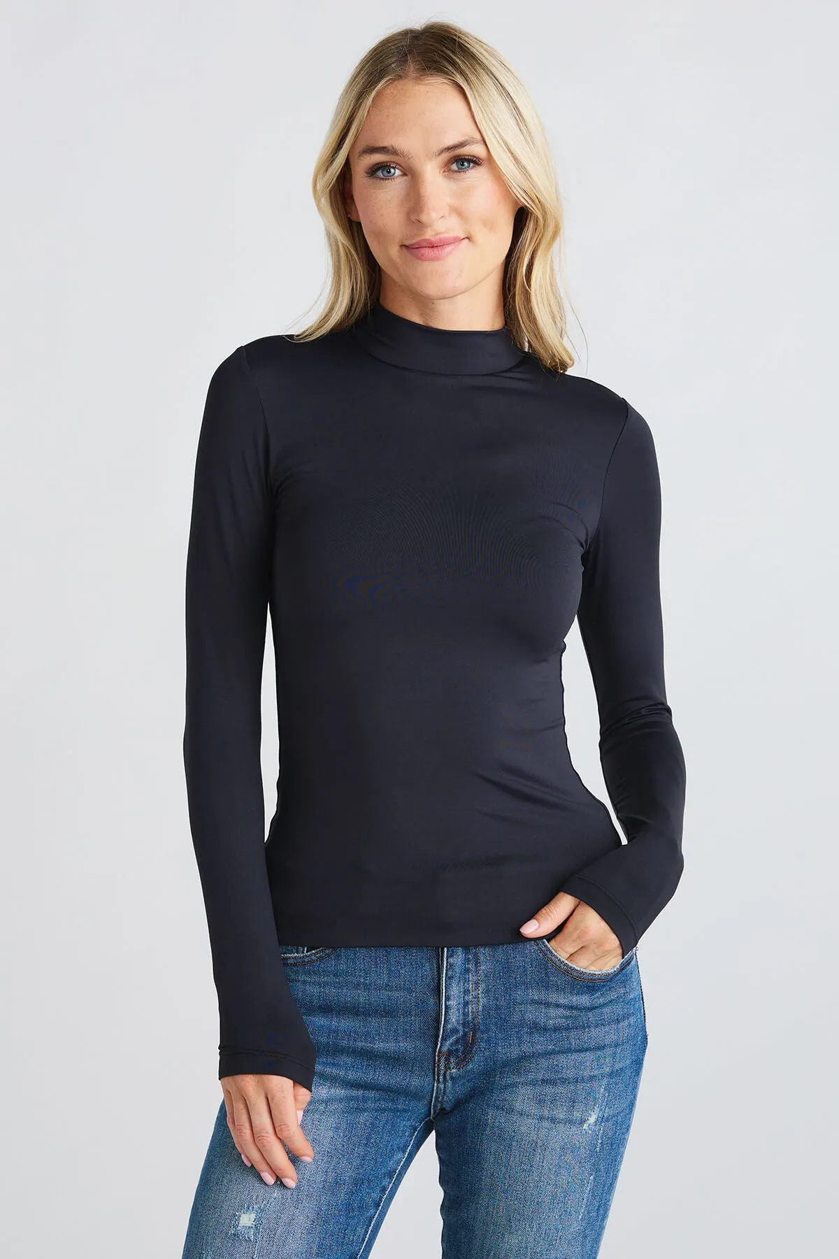 RD Style Mika Mock Neck Long Sleeve Tee