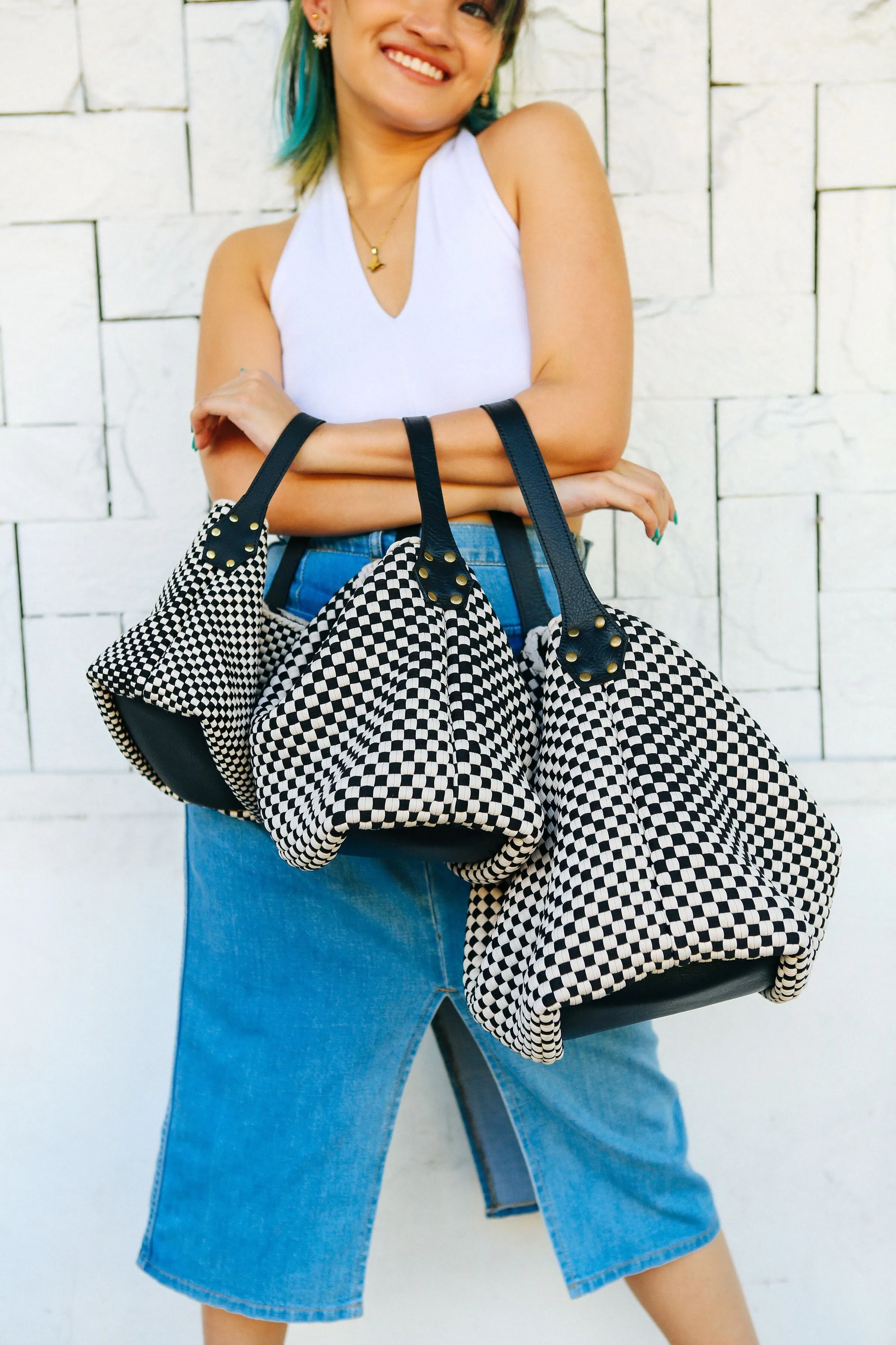 [Ready Today] Buslo Mini Checkerboard Black & Beige