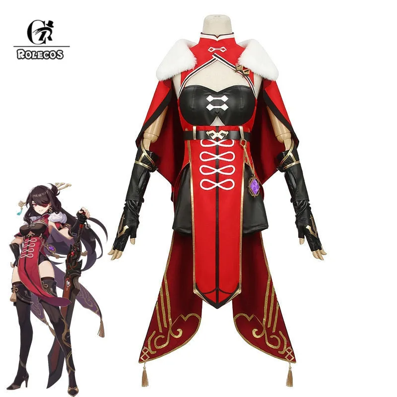 ROLECOS Genshin Impact Beidou Cosplay Costume Beidou Cosplay Costume Women Black Red Costume Halloween