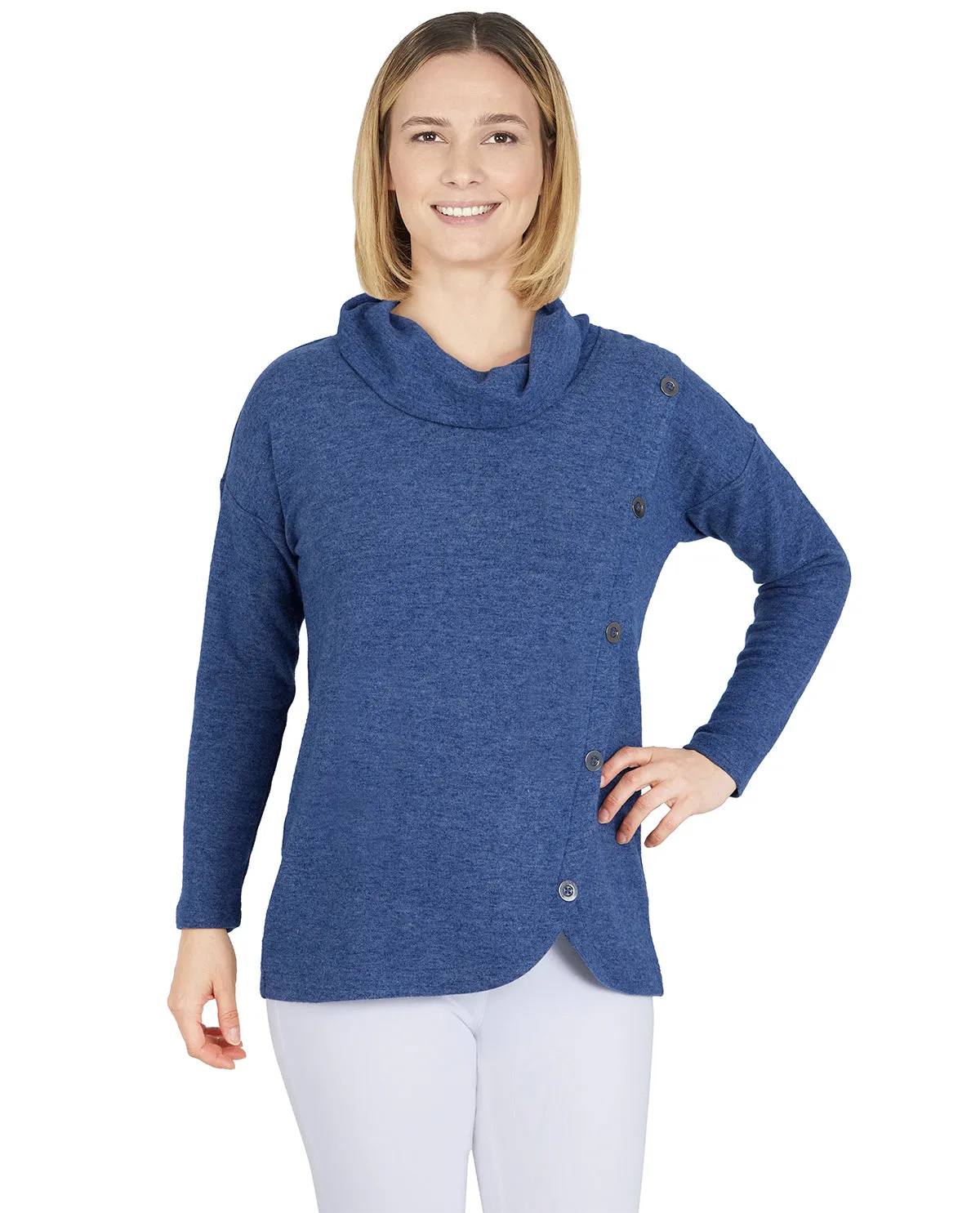 Ruby Road All Cozy Cowl Knit Overlay Top