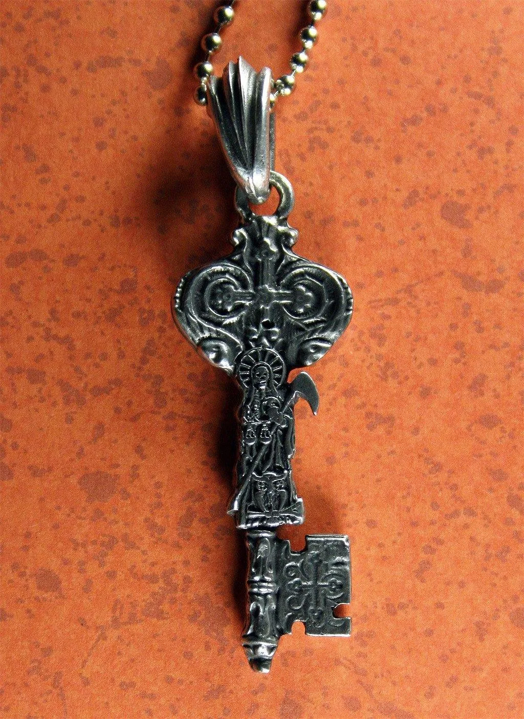 Santa Muerte Key Necklace