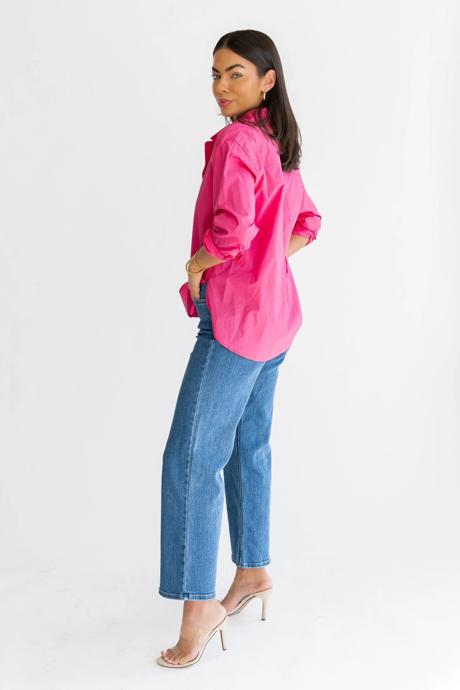 Selenia Pink Poplin Shirt - Final Sale