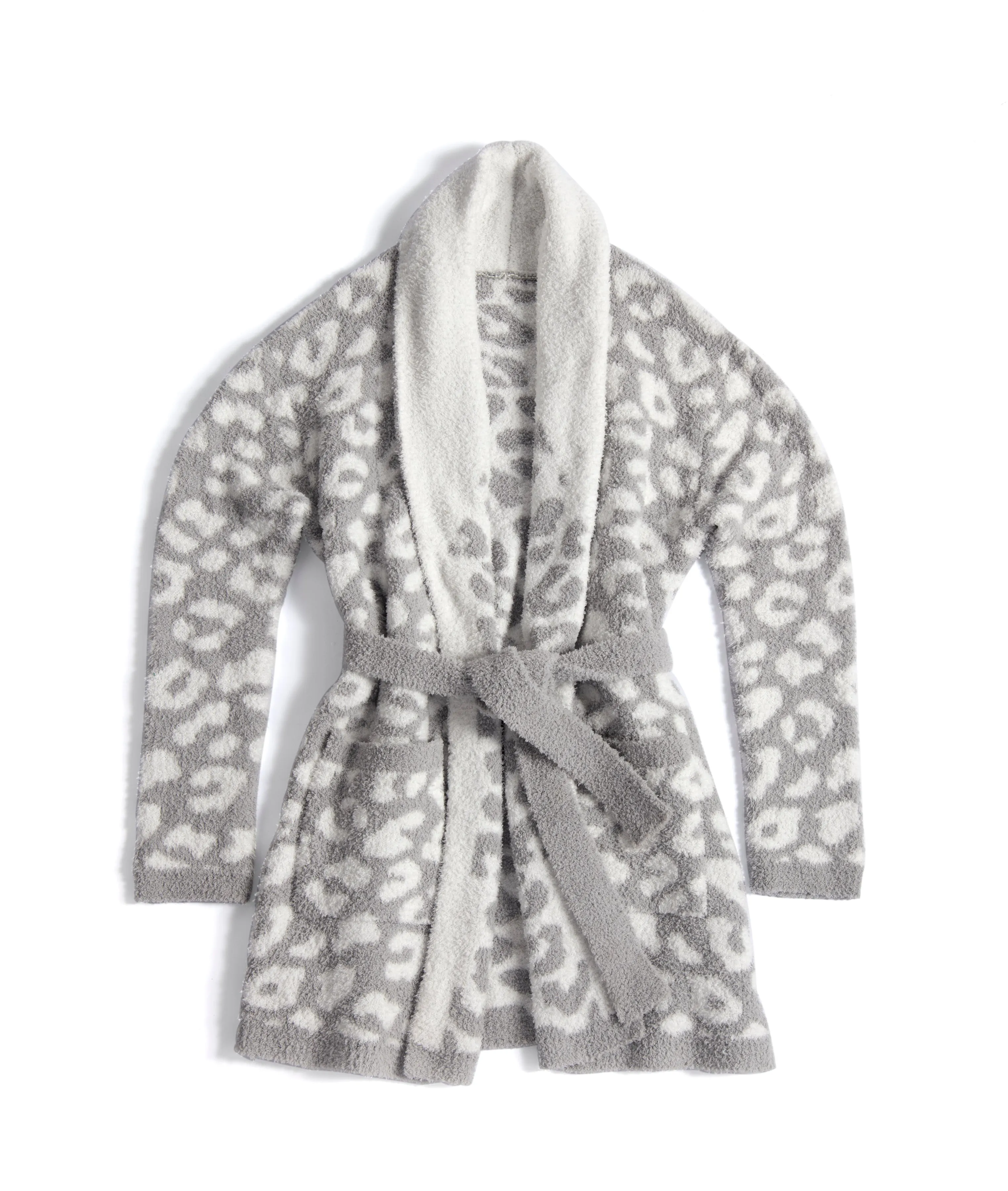 Shiraleah Calista Leopard Print Cozy Robe, Grey - FINAL SALE ONLY